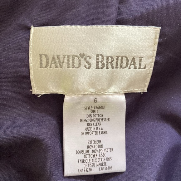 David’s Bridal Bridesmaid Dress. Y-Neck. Pleating. Size 6. Color Lapis. 83690. - Picture 5 of 8